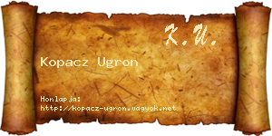 Kopacz Ugron névjegykártya